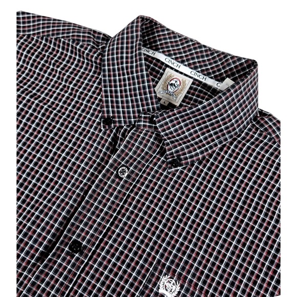 Cinch Plaid Western Shirt Button Up Long Sleeve Classic Fit‎ Mens Size Large - Picture 1 of 8